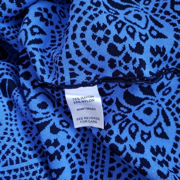 Etcetera Fit and Flare Knit Sleeveless Dress Blue Black Women's Size Medium - Picture 7 of 8